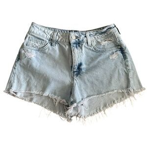 Mavi ~ Women’s Rosie Denim Cutoff Shorts ~ size 25 / 5 ~ distressing throughout